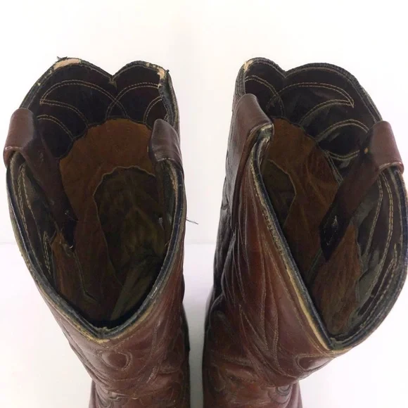 Vintage Durango Brown Leather Cowboy Western Boots Size 9.5 - Picture 6 of 10